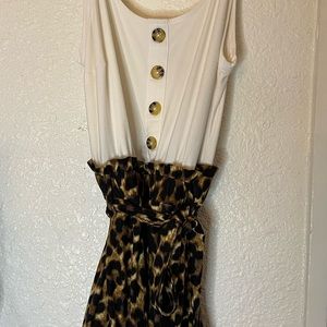 Cream/leopard jumpsuit